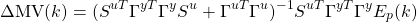 \begin{equation*} \Delta \textrm{MV}(k) = (S^{uT} \Gamma^{yT} \Gamma^{y} S^{u} + \Gamma^{uT} \Gamma^{u})^{-1} S^{uT} \Gamma^{yT} \Gamma^{y} E_p (k) \end{equation*}