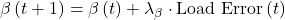 \beta\left(t+1\right)=\beta\left(t\right)+\lambda_\beta\cdot\mathrm{Load\ Error}\left(t\right)