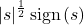 \left|s\right|^\frac{1}{2}\mathrm{sign}\left(s\right)