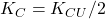 K_{C}=K_{CU}/2