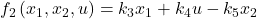 f_2\left(x_1,x_2,u\right)=k_3x_1+k_4u-k_5x_2