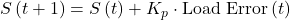 S\left(t+1\right)=S\left(t\right)+K_p\cdot\mathrm{Load\ Error}\left(t\right)