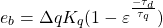 \begin{equation*} e_{b} = \Delta q K_{q}(1 - \varepsilon^{\frac{- \tau_{d}}{\tau_{q}}}) \end{equation*}