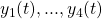 y_{1}(t), ..., y_{4}(t)