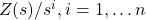 Z(s)/s^{−i}, i = 1, \dots n