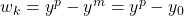 w_k = y^p - y^m = y^p - y_0