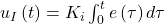 u_I\left(t\right)=K_i\int_{0}^{t}e\left(\tau\right)\thinsp d\tau